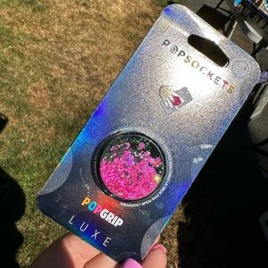 Hot Pink Moving Glitter Pop Socket